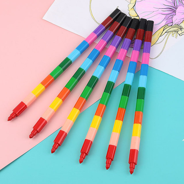 12 colors Crayons Colour Oil Pastel 2/4 Pcs for Children Kids Multicolored  Graffiti Pen Replaceable Crayones Kids Drawing Pen - AliExpress